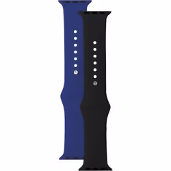 Accessoires bracelet et montre connectée Bbc Pack de 2 bracelets Apple Watch noir et bleu 38/40mm