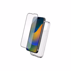 Pack 2 en 1 Coque iPhone 15 Pro Souple Transparente + Protège écran 2.5D + SmartFrame™ - Certifié GRS Bigben