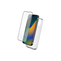 Pack 2 en 1 Coque iPhone 15 Pro Souple Transparente + Protège écran 2.5D + SmartFrame™ - Certifié GRS Bigben
