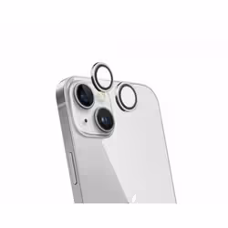 Protecteur dobjectif - FORCE GLASS - iPhone 15/15 Plus - Verre trempé - Ultra-résistant - Argent