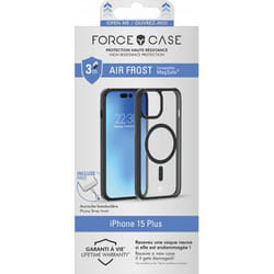 Coque renforcée MagSafe iPhone 15 Plus AIR Frost 3m Noire + Garantie à vie Force Case