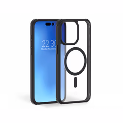 Coque renforcée MagSafe iPhone 15 Pro AIR Frost 3m Noire + Garantie à vie Force Case