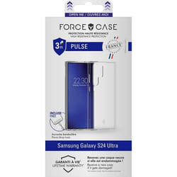 Coque renforcée Samsung Galaxy S24 Ultra PULSE Origine France Garantie 3m Transparente + Garantie à vie - Origine France Garantie Force Case