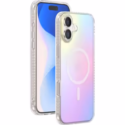 Coque MagSafe pour iPhone 16 Hybride Transparente Irisée Bigben