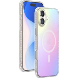 Coque MagSafe pour iPhone 16 Hybride Transparente Irisée Bigben