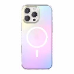Coque MagSafe pour iPhone 16 Pro Hybride Transparente Irisée Bigben