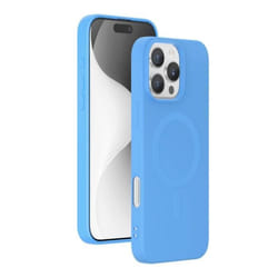 Coque MagSafe pour iPhone 16 Pro Max Silicone Bleue Bigben