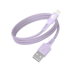 Câble Tissé USB A / Lightning 2.4A 1.2m FastCharge 12W Violet Bigben