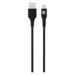 Câble Tissé USB A / Lightning 2.4A 1.2m FastCharge 12W Noir Bigben