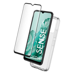 Pack 2 en 1 Coque Logicom Sense Souple Transparente + Protège écran + SmartFrame™ - Certifié GRS Bigben