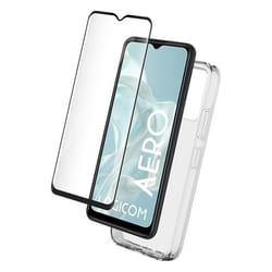 Pack 2 en 1 Coque Logicom Aero Souple Transparente + Protège écran + SmartFrame™ - Certifié GRS Bigben