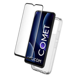 Pack 2 en 1 Coque Logicom Comet Souple Transparente + Protège écran + SmartFrame™ - Certifié GRS Bigben