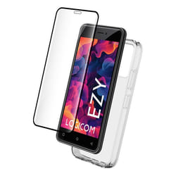 Pack 2 en 1 Coque Logicom Ezy Souple Transparente + Protège écran + SmartFrame™ - Certifié GRS Bigben