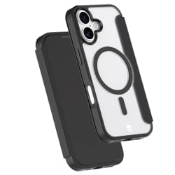 Force Case Étui Folio MagSafe pour iPhone 17 Ultra Renforcé 2m Noir transparent