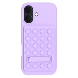 BigBen Connected Coque MagSafe pour iPhone 17 en Silicone Pop It Antistress avec Support Violet