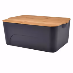 Boîte de Rangement Déco Pratique 16L Anthracite & Naturel