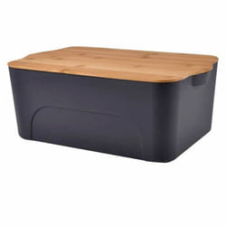 Boîte de Rangement Déco Pratique 16L Anthracite & Naturel