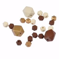 Lot Perles Bois Bébé Or