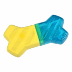 Jouet glacé en forme d'os - Bleu et Jaune