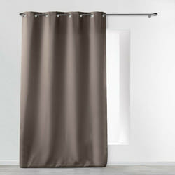 Douceur D'Intérieur - Rideau À Œillets 140 X 260 Cm Polyester Uni Essentiel - Taupe