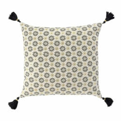 PARIS PRIX Housse de Coussin à Pompons Floeor - Or - 40x40CM
