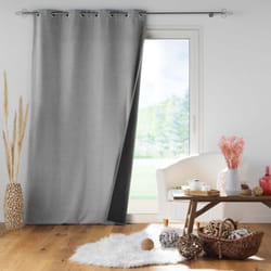 Homemaison - Rideau isolant doublé polaire Gris clair 140x260 cm