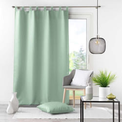 Douceur D'Intérieur - Rideau À Passant 140 X 260 Cm Polyester Essentiel Vert Sauge