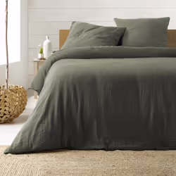 Parure de Lit 3 Pièces Angelia 240x220cm Vert Kaki