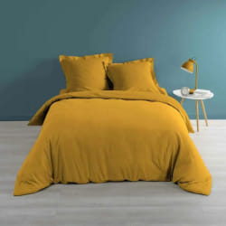 Paris Prix Housse de Couette Percaline 260x240cm Ocre
