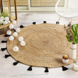 Paris Prix Tapis Rond Déco Shira - Noir