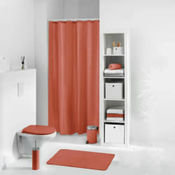Paris Prix - Rideau de Douche Quartz - 180x200 cm - Terracotta