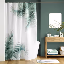 Paris Prix 135967 rideau de douche Anneau Polyester Vert, Blanc - Vue supplémentaire 3
