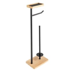 Dérouleur Papier WC en Bambou Filano 65cm Noir & Naturel