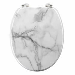 Abattant WC Imprimé Effet Marbre 46cm Blanc