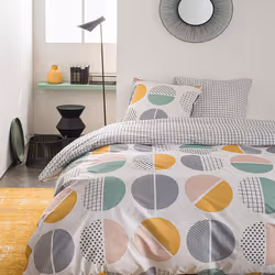 Planete Discount PD10904-220, Motifs, Lavage en machine, 40 °C, Oeko-Tex, Sunshine, 220 x 240 cm