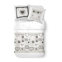 Les Tendances - today Parure de lit Coton 2 personnes - 240x260 cm - Imprimé Blanc Eden