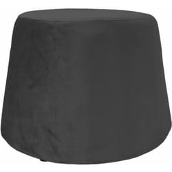 Les Tendances - Pouf recouvert de velours noir 31.5 x 34 x 46.5 cm