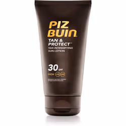 Obtenez une peau superbement bronzée en peu de temps grâce au lait protecteur accélérateur de bronzage Piz Buin Tan and Prote ...