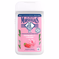 Le petit Marseillais Crème de Douche Extra Douce Framboise BIO &amp; Pivoine 250 ml, Crème de douche, 250 ml, Adultes, Femmes ...
