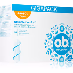 Soyez à l'aise et confortable pendant vos règles. Les tampons o.b. Pro Comfort Super s'adaptent parfaitement à la forme de vo ...