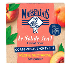 Le petit Marseillais Le Solide 3 en 1 Lavant Doux – Pêche Nectarine