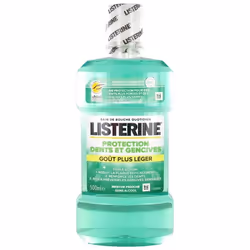 Listerine Bain de Bouche Sans Alcool Protection Dents et Gencives Goût Plus Léger 500 ml