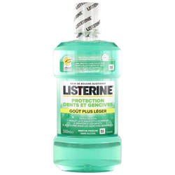 Listerine Bain de Bouche Sans Alcool Protection Dents et Gencives Goût Plus Léger 500 ml