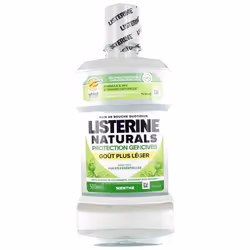 Listerine Naturals Bain de Bouche Vegan  Sans Alcool Protection Gencives Aux Huiles Essentielles Goût Menthe  500 ml