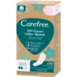 Sentez-vous libre même pendant vos règles. Les serviettes hygiéniques Carefree Organic Cotton Normal offrent une protection c ...
