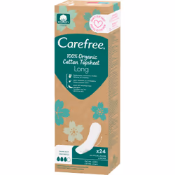 Sentez-vous libre même pendant vos règles. Les serviettes hygiéniques Carefree Organic Cotton Long offrent une protection con ...