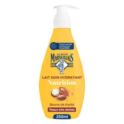 Le Petit Marseillais - Lait Soin Hydratant Nutrition Corps 250ml - Soin Hydratant et Nourrissant pour la Peau Sèche