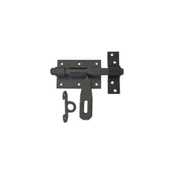 Verrou en acier GENERIQUE - Box Porte-Cadenas - Ø 14 mm - Finition acier zingué noir