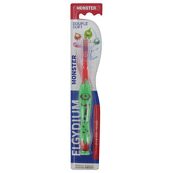 Elgydium Monster Brosse à Dents 2-6 Ans Souple - Couleur : Rouge et Vert