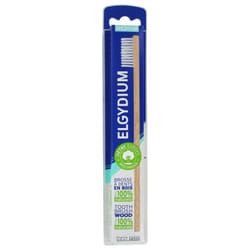 Elgydium Brosse à Dents en Bois Médium - Couleur : Poils Blancs